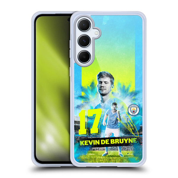 Manchester City Man City FC 2023/24 First Team Kevin De Bruyne Soft Gel Case for Samsung Galaxy A55 5G