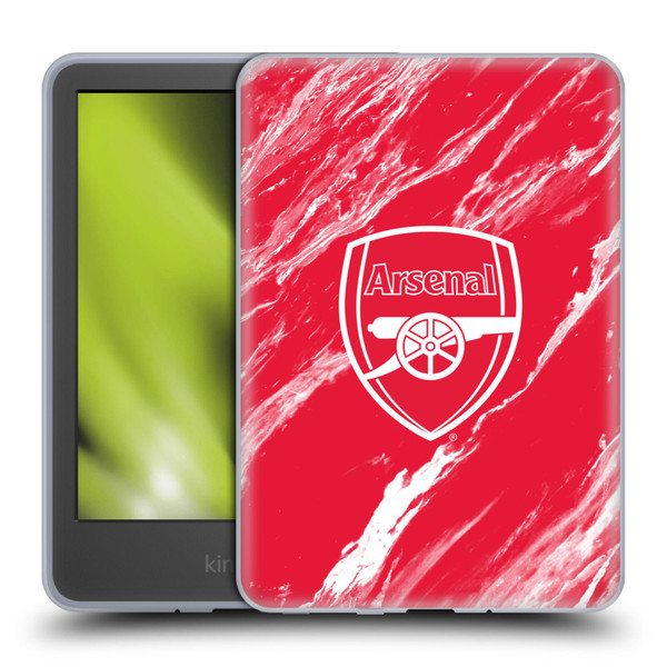 Arsenal FC Crest Patterns Red Marble Soft Gel Case for Amazon Kindle 11th Gen 6in 2022