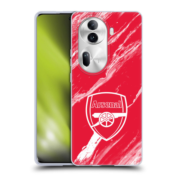 Arsenal FC Crest Patterns Red Marble Soft Gel Case for OPPO Reno11 Pro