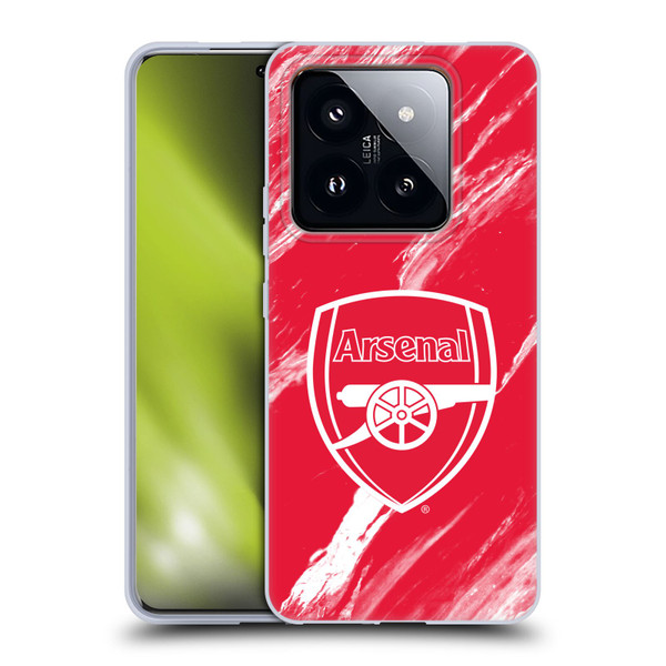 Arsenal FC Crest Patterns Red Marble Soft Gel Case for Xiaomi 14 Pro