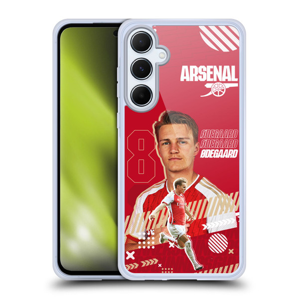 Arsenal FC 2023/24 First Team Martin Ødegaard Soft Gel Case for Samsung Galaxy A55 5G