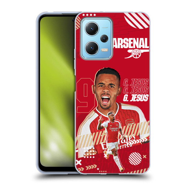 Arsenal FC 2023/24 First Team Gabriel Jesus Soft Gel Case for Xiaomi Redmi Note 12 5G