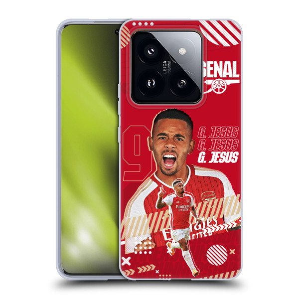 Arsenal FC 2023/24 First Team Gabriel Jesus Soft Gel Case for Xiaomi 14 Pro