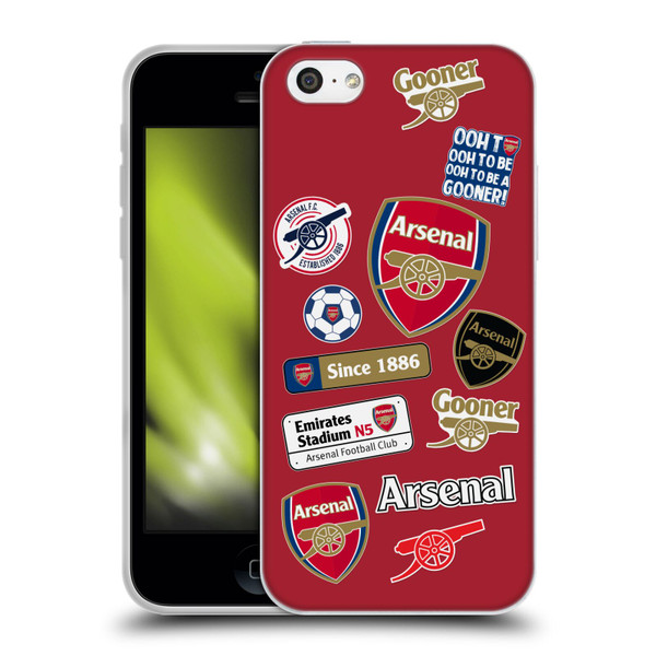 Arsenal FC Logos Collage Soft Gel Case for Apple iPhone 5c