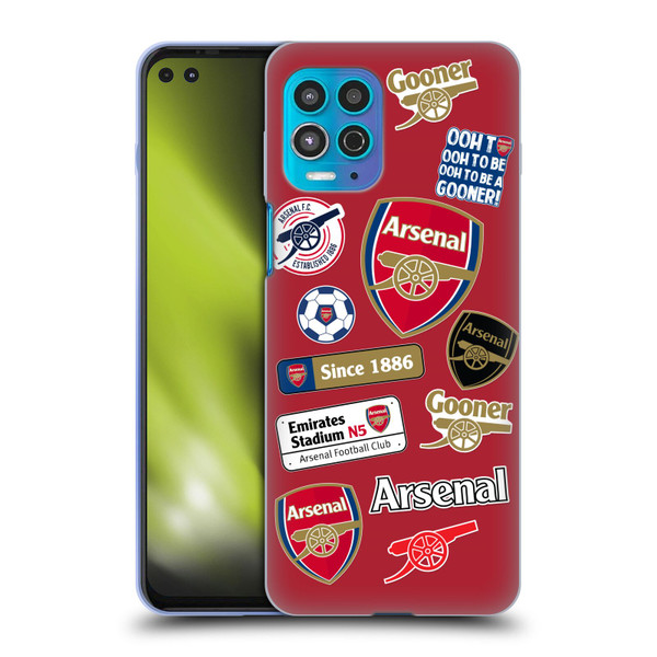Arsenal FC Logos Collage Soft Gel Case for Motorola Moto G100