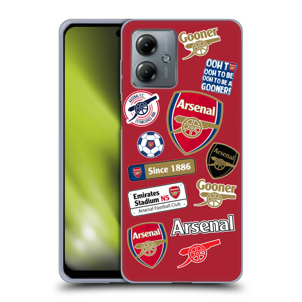 Arsenal FC Logos Collage Soft Gel Case for Motorola Moto G14