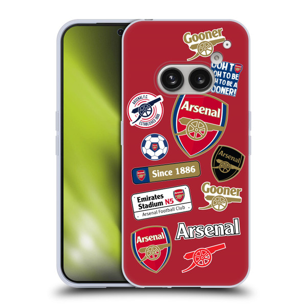 Arsenal FC Logos Collage Soft Gel Case for Nothing Phone (2a)