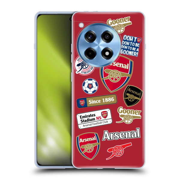 Arsenal FC Logos Collage Soft Gel Case for OnePlus 12R