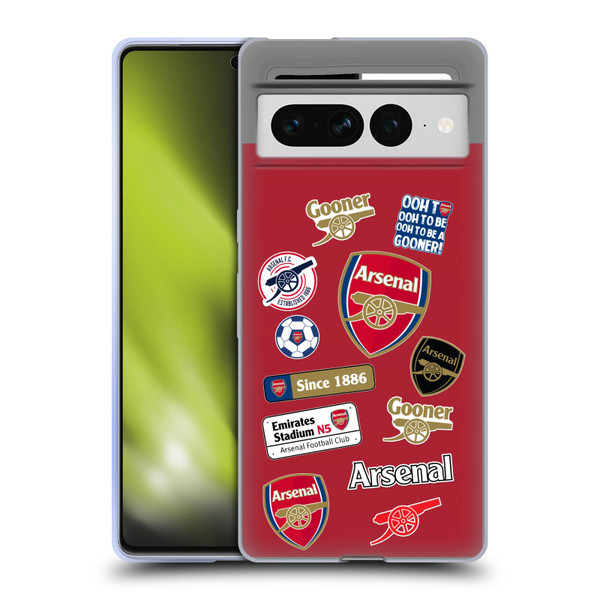 Arsenal FC Logos Collage Soft Gel Case for Google Pixel 7 Pro