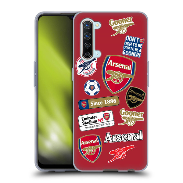 Arsenal FC Logos Collage Soft Gel Case for OPPO Find X2 Lite 5G