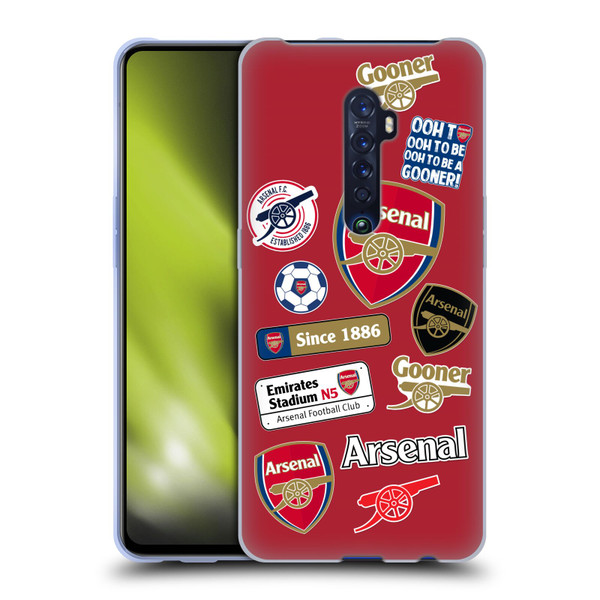 Arsenal FC Logos Collage Soft Gel Case for OPPO Reno 2