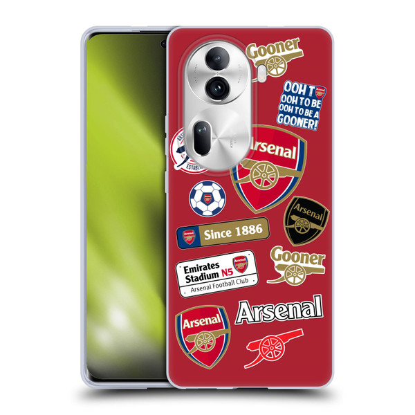 Arsenal FC Logos Collage Soft Gel Case for OPPO Reno11 Pro
