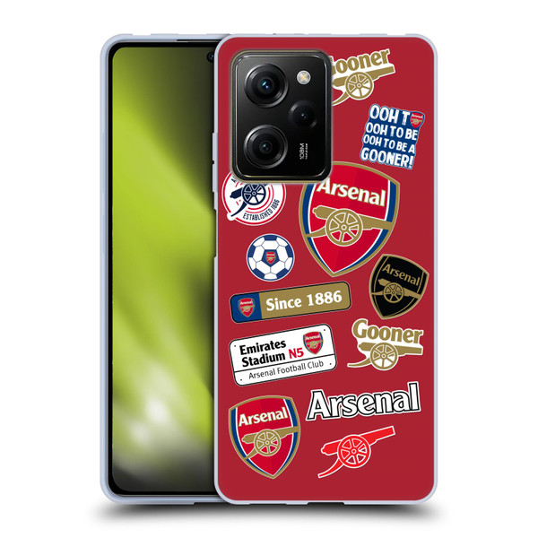 Arsenal FC Logos Collage Soft Gel Case for Xiaomi Redmi Note 12 Pro 5G