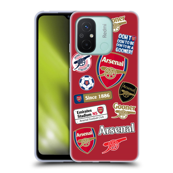 Arsenal FC Logos Collage Soft Gel Case for Xiaomi Redmi 12C