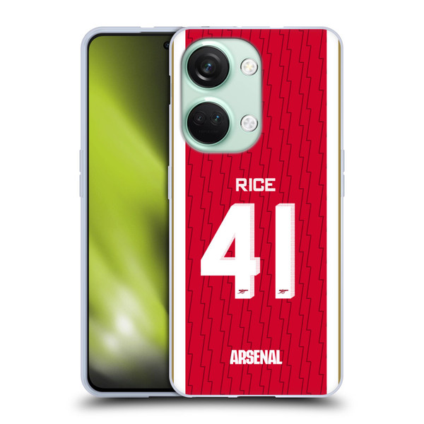 Arsenal FC 2023/24 Players Home Kit Declan Rice Soft Gel Case for OnePlus Nord 3 5G