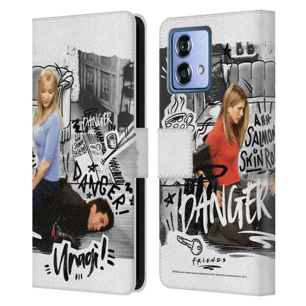 Friends TV Show Doodle Art Ross Unagi Leather Book Wallet Case Cover For Motorola Moto G84 5G