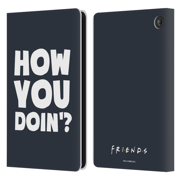 Friends TV Show Quotes How You Doin' Leather Book Wallet Case Cover For Amazon Fire 7 2022