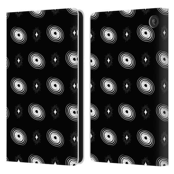 Haroulita Celestial Black And White Galaxy Leather Book Wallet Case Cover For Amazon Fire 7 2022