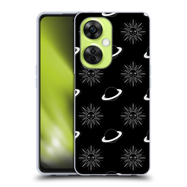 Haroulita Celestial Black And White Planet And Sun Soft Gel Case for OnePlus Nord CE 3 Lite 5G