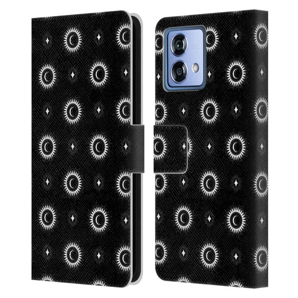 Haroulita Celestial Black And White Sun And Moon Leather Book Wallet Case Cover For Motorola Moto G84 5G