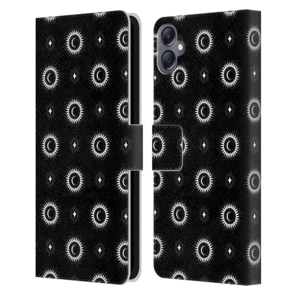 Haroulita Celestial Black And White Sun And Moon Leather Book Wallet Case Cover For Samsung Galaxy A05