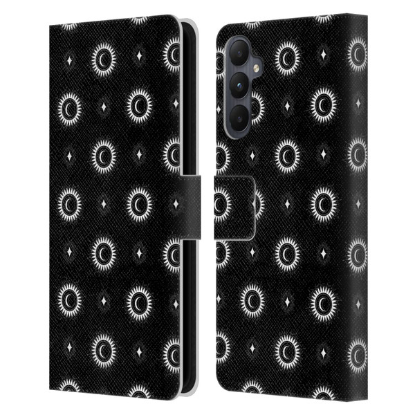 Haroulita Celestial Black And White Sun And Moon Leather Book Wallet Case Cover For Samsung Galaxy A05s