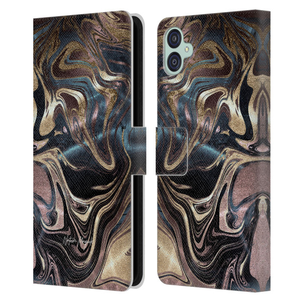 Nature Magick Luxe Gold Marble Metallic Copper Leather Book Wallet Case Cover For Samsung Galaxy M04 5G / A04e