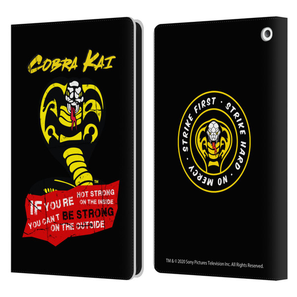 Cobra Kai Composed Art Be Strong Logo Leather Book Wallet Case Cover For Amazon Fire HD 8/Fire HD 8 Plus 2020