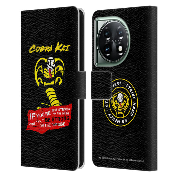 Cobra Kai Composed Art Be Strong Logo Leather Book Wallet Case Cover For OnePlus 11 5G
