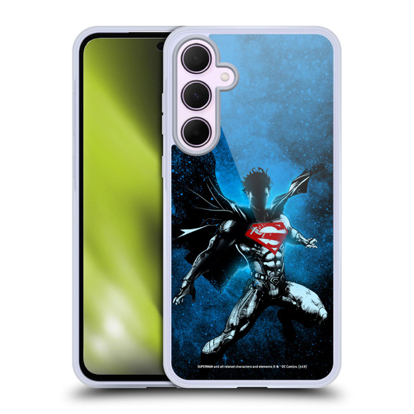 Superman DC Comics 80th Anniversary Splatter Soft Gel Case for Samsung Galaxy A35 5G