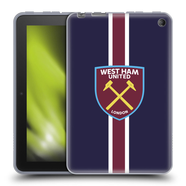 West Ham United FC Crest Stripes Soft Gel Case for Amazon Fire 7 2022