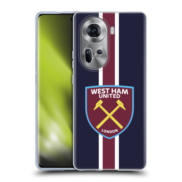 West Ham United FC Crest Stripes Soft Gel Case for OPPO Reno11