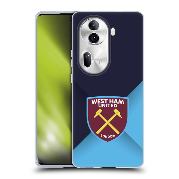 West Ham United FC Crest Blue Gradient Soft Gel Case for OPPO Reno11 Pro