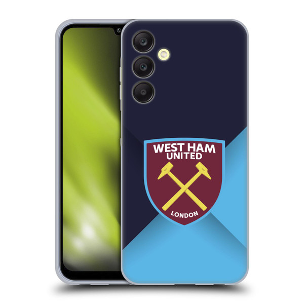 West Ham United FC Crest Blue Gradient Soft Gel Case for Samsung Galaxy A25 5G