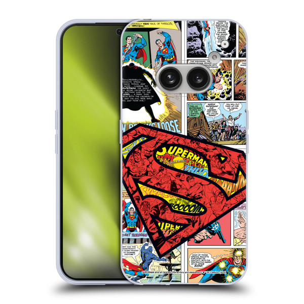 Superman DC Comics Comicbook Art Oversized Logo Soft Gel Case for Nothing Phone (2a)