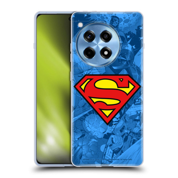 Superman DC Comics Comicbook Art Collage Soft Gel Case for OnePlus 12R