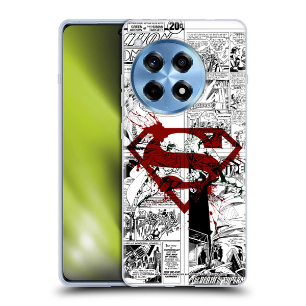 Superman DC Comics Comicbook Art Red Logo Splatter Soft Gel Case for OnePlus 12R