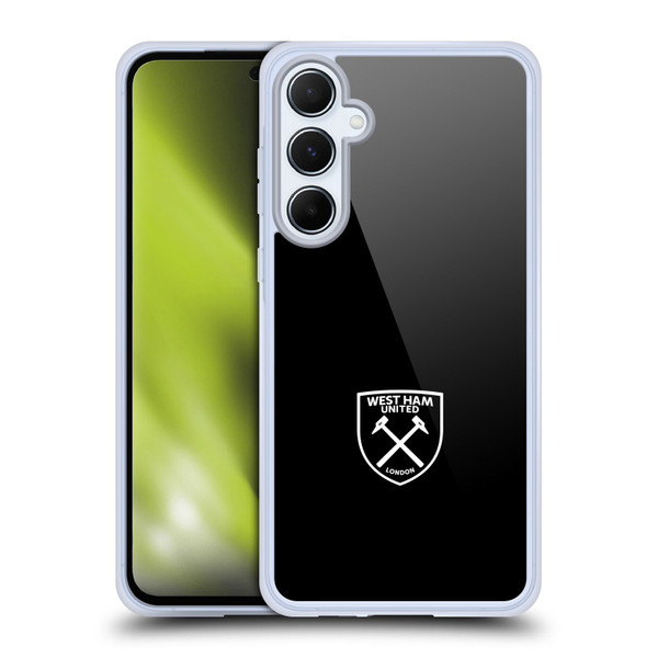 West Ham United FC Crest White Logo Soft Gel Case for Samsung Galaxy A55 5G