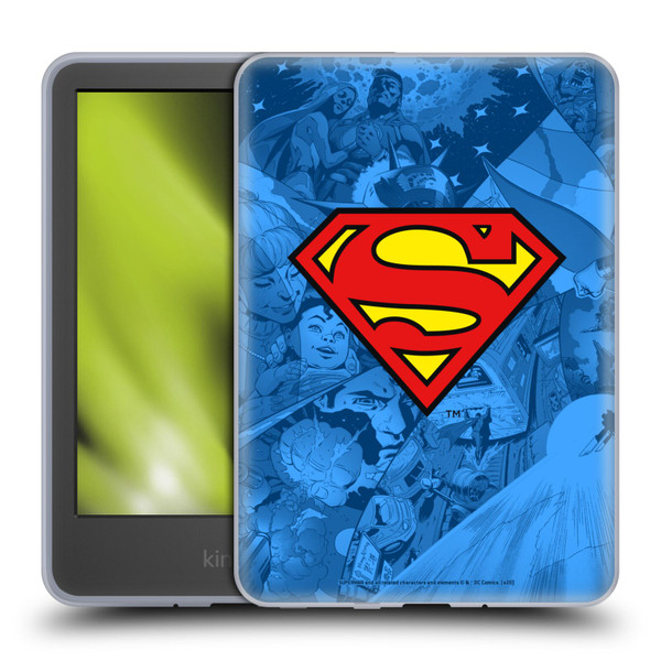 Superman DC Comics Comicbook Art Collage Soft Gel Case for Amazon Kindle 11th Gen 6in 2022