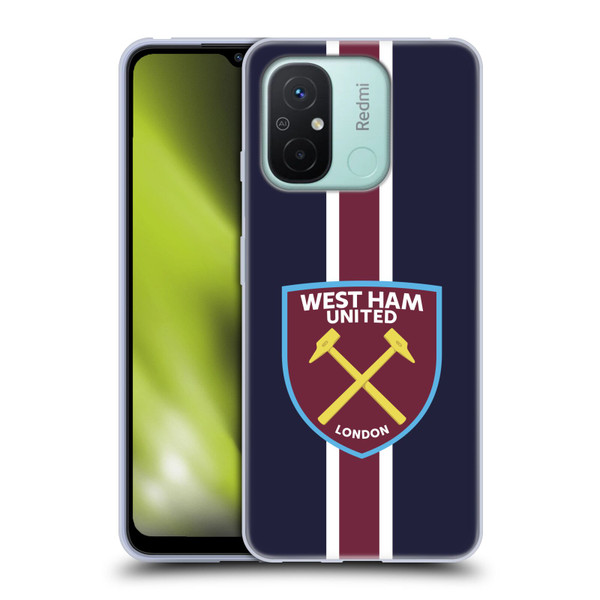 West Ham United FC Crest Stripes Soft Gel Case for Xiaomi Redmi 12C