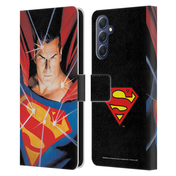 Superman DC Comics Famous Comic Book Covers Alex Ross Mythology Leather Book Wallet Case Cover For Samsung Galaxy M54 5G