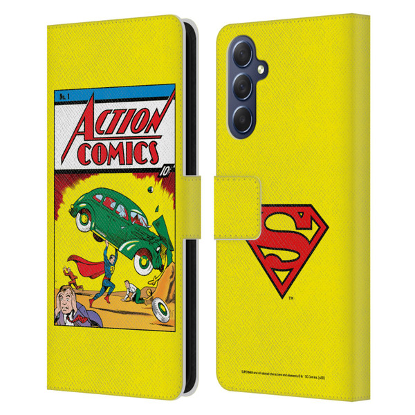 Superman DC Comics Famous Comic Book Covers Action Comics 1 Leather Book Wallet Case Cover For Samsung Galaxy M54 5G