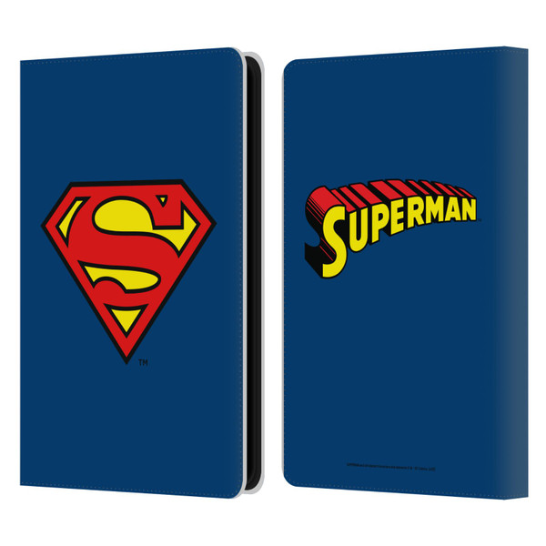 Superman DC Comics Logos Classic Leather Book Wallet Case Cover For Amazon Kindle Paperwhite 5 (2021)