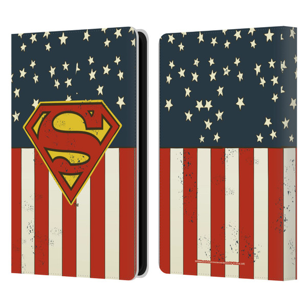 Superman DC Comics Logos U.S. Flag Leather Book Wallet Case Cover For Amazon Kindle Paperwhite 5 (2021)