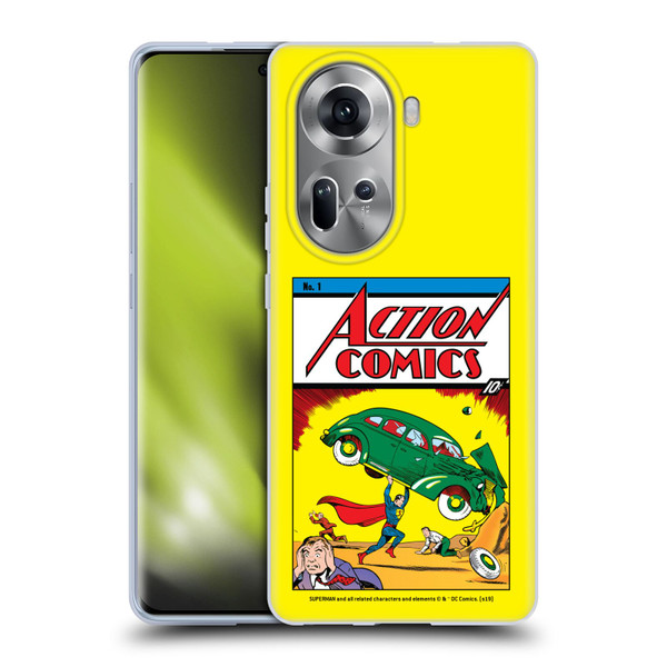 Superman DC Comics Famous Comic Book Covers Action Comics 1 Soft Gel Case for OPPO Reno11