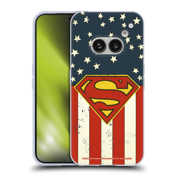 Superman DC Comics Logos U.S. Flag Soft Gel Case for Nothing Phone (2a)