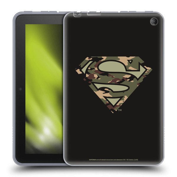 Superman DC Comics Logos Camouflage Soft Gel Case for Amazon Fire 7 2022