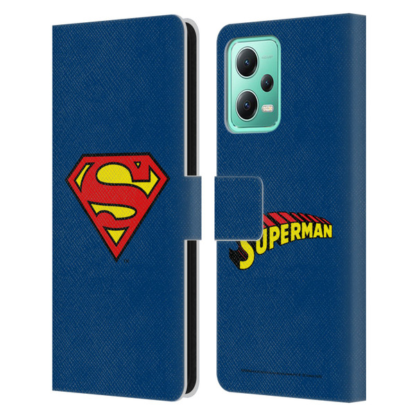 Superman DC Comics Logos Classic Leather Book Wallet Case Cover For Xiaomi Redmi Note 12 5G