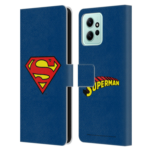 Superman DC Comics Logos Classic Leather Book Wallet Case Cover For Xiaomi Redmi 12