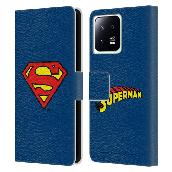 Superman DC Comics Logos Classic Leather Book Wallet Case Cover For Xiaomi 13 5G